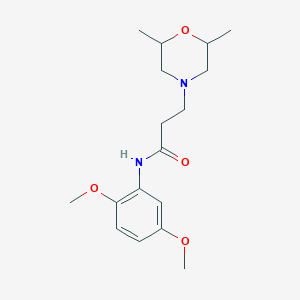 molecular formula C17H26N2O4 B248206 N-(2,5-dimethoxyphenyl)-3-(2,6-dimethylmorpholin-4-yl)propanamide 