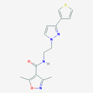 3,5-dimethyl-N-(2-(3-(thiophen-3-yl)-1H-pyrazol-1-yl)ethyl)isoxazole-4-carboxamide