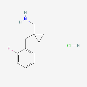 molecular formula C11H15ClFN B2482067 1-[(2-Fluorophenyl)methyl]cyclopropyl-methanamine hydrochloride CAS No. 1439902-66-5