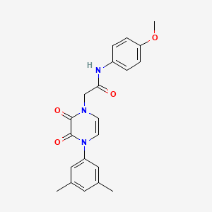molecular formula C21H21N3O4 B2482070 2-(4-(3,5-dimethylphenyl)-2,3-dioxo-3,4-dihydropyrazin-1(2H)-yl)-N-(4-methoxyphenyl)acetamide CAS No. 891866-78-7
