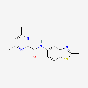 molecular formula C15H14N4OS B2482074 4,6-Dimethyl-N-(2-methyl-1,3-benzothiazol-5-yl)pyrimidine-2-carboxamide CAS No. 2415503-65-8