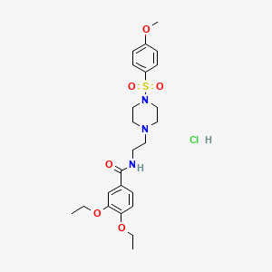 3,4-diethoxy-N-(2-(4-((4-methoxyphenyl)sulfonyl)piperazin-1-yl)ethyl)benzamide hydrochloride