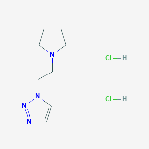 molecular formula C8H16Cl2N4 B2482079 1-(2-(吡咯啉-1-基)乙基)-1H-1,2,3-三唑二盐酸盐 CAS No. 2309590-43-8