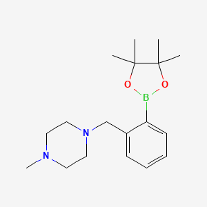 molecular formula C18H29BN2O2 B2482081 1-甲基-4-[[2-(4,4,5,5-四甲基-1,3,2-二氧杂硼杂环戊-2-基)苯基]甲基]哌嗪 CAS No. 440652-32-4