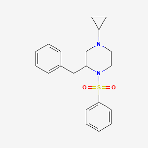 molecular formula C20H24N2O2S B2482087 2-Benzyl-4-cyclopropyl-1-(phenylsulfonyl)piperazine CAS No. 1421526-46-6