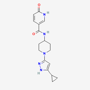 molecular formula C17H21N5O2 B2482088 N-(1-(5-环丙基-1H-吡唑-3-基)哌啶-4-基)-6-氧代-1,6-二氢吡啶-3-甲酰胺 CAS No. 2034204-69-6