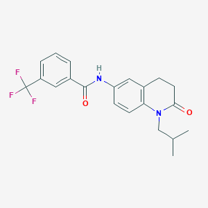 molecular formula C21H21F3N2O2 B2482092 N-(1-isobutyl-2-oxo-1,2,3,4-tetrahydroquinolin-6-yl)-3-(trifluoromethyl)benzamide CAS No. 941991-52-2
