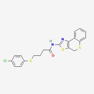 molecular formula C20H17ClN2OS3 B2482094 4-((4-氯苯基)硫代)-N-(4H-噻吩并[4,3-d]噻唑-2-基)丁酰胺 CAS No. 922915-56-8
