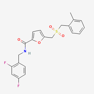 N-(2,4-difluorobenzyl)-5-(((2-methylbenzyl)sulfonyl)methyl)furan-2-carboxamide