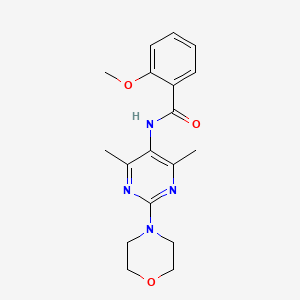 molecular formula C18H22N4O3 B2482096 N-(4,6-二甲基-2-吗啉基嘧啶-5-基)-2-甲氧基苯甲酰胺 CAS No. 1448027-09-5