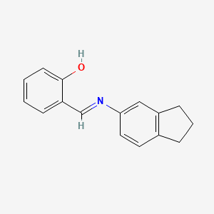 molecular formula C16H15NO B2482097 2-[(E)-(2,3-dihydro-1H-inden-5-ylimino)methyl]phenol CAS No. 1232824-22-4