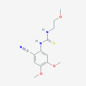 molecular formula C13H17N3O3S B2482102 1-(2-Cyano-4,5-dimethoxyphenyl)-3-(2-methoxyethyl)thiourea CAS No. 343375-02-0