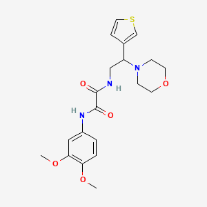 molecular formula C20H25N3O5S B2482104 N1-(3,4-dimethoxyphenyl)-N2-(2-morpholino-2-(thiophen-3-yl)ethyl)oxalamide CAS No. 946303-57-7