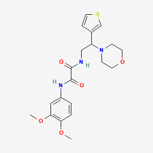 molecular formula C20H25N3O5S B2482104 N1-(3,4-二甲氧基苯基)-N2-(2-吗啉代-2-(噻吩-3-基)乙基)草酰胺 CAS No. 946303-57-7