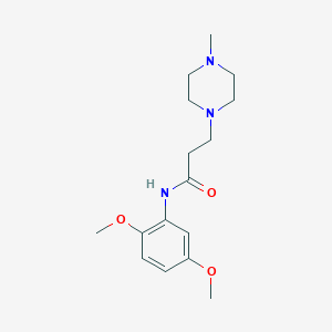 molecular formula C16H25N3O3 B248211 N-(2,5-dimethoxyphenyl)-3-(4-methyl-1-piperazinyl)propanamide 