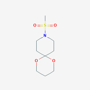 molecular formula C9H17NO4S B2482110 9-(Methylsulfonyl)-1,5-dioxa-9-azaspiro[5.5]undecane CAS No. 1328038-93-2