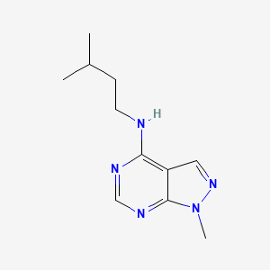 molecular formula C11H17N5 B2482115 1-methyl-N-(3-methylbutyl)pyrazolo[3,4-d]pyrimidin-4-amine CAS No. 500283-36-3