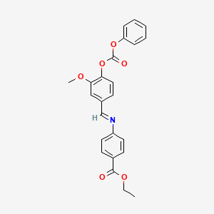 Ethyl 4-[(3-methoxy-4-phenoxycarbonyloxyphenyl)methylideneamino]benzoate