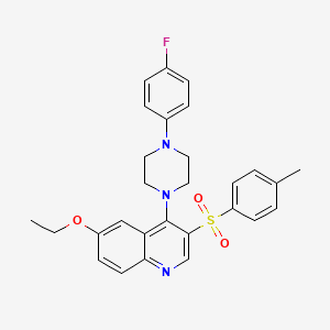 molecular formula C28H28FN3O3S B2482120 6-Ethoxy-4-(4-(4-fluorophenyl)piperazin-1-yl)-3-tosylquinoline CAS No. 866848-50-2