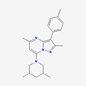 molecular formula C22H28N4 B2482128 7-(3,5-Dimethylpiperidin-1-yl)-2,5-dimethyl-3-(p-tolyl)pyrazolo[1,5-a]pyrimidine CAS No. 890639-01-7