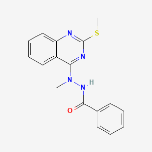 molecular formula C17H16N4OS B2482132 N'-甲基-N'-[2-(甲基硫基)-4-喹唑啉基]苯甲酰肼 CAS No. 341968-20-5