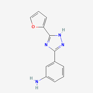 molecular formula C12H10N4O B2482138 3-[5-(呋喃-2-基)-4H-1,2,4-三唑-3-基]苯胺 CAS No. 1170552-57-4