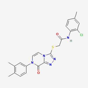 molecular formula C22H20ClN5O2S B2482139 N-(2-chloro-4-methylphenyl)-2-((7-(3,4-dimethylphenyl)-8-oxo-7,8-dihydro-[1,2,4]triazolo[4,3-a]pyrazin-3-yl)thio)acetamide CAS No. 1224005-30-4