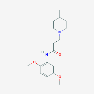 molecular formula C17H26N2O3 B248215 N-(2,5-dimethoxyphenyl)-3-(4-methylpiperidin-1-yl)propanamide 