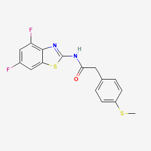 molecular formula C16H12F2N2OS2 B2482150 N-(4,6-difluorobenzo[d]thiazol-2-yl)-2-(4-(methylthio)phenyl)acetamide CAS No. 941971-33-1