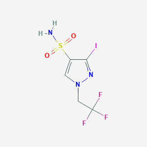 molecular formula C5H5F3IN3O2S B2482162 3-Iodo-1-(2,2,2-trifluoroethyl)pyrazole-4-sulfonamide CAS No. 1946817-69-1