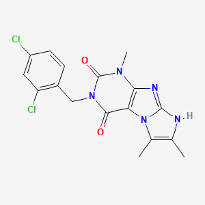 molecular formula C17H15Cl2N5O2 B2482164 3-(2,4-dichlorobenzyl)-1,6,7-trimethyl-1H-imidazo[2,1-f]purine-2,4(3H,8H)-dione CAS No. 919031-62-2
