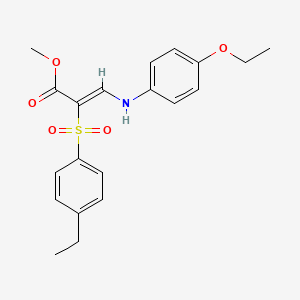 molecular formula C20H23NO5S B2482170 methyl (2Z)-3-[(4-ethoxyphenyl)amino]-2-[(4-ethylphenyl)sulfonyl]acrylate CAS No. 1327176-85-1