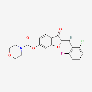 (Z)-2-(2-chloro-6-fluorobenzylidene)-3-oxo-2,3-dihydrobenzofuran-6-yl morpholine-4-carboxylate