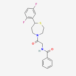 N-(2-(7-(2,5-difluorophenyl)-1,4-thiazepan-4-yl)-2-oxoethyl)benzamide