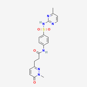 molecular formula C19H20N6O4S B2482181 3-(1-methyl-6-oxo-1,6-dihydropyridazin-3-yl)-N-(4-(N-(4-methylpyrimidin-2-yl)sulfamoyl)phenyl)propanamide CAS No. 1797562-45-8