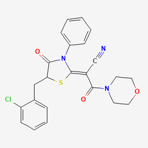 (Z)-2-(5-(2-chlorobenzyl)-4-oxo-3-phenylthiazolidin-2-ylidene)-3-morpholino-3-oxopropanenitrile