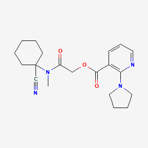 B2482194 [2-[(1-Cyanocyclohexyl)-methylamino]-2-oxoethyl] 2-pyrrolidin-1-ylpyridine-3-carboxylate CAS No. 929990-73-8