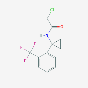 molecular formula C12H11ClF3NO B2482195 2-Chloro-N-[1-[2-(trifluoromethyl)phenyl]cyclopropyl]acetamide CAS No. 2411279-49-5