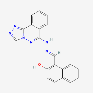molecular formula C20H14N6O B2482200 (E)-1-((2-([1,2,4]triazolo[3,4-a]phthalazin-6-yl)hydrazono)methyl)naphthalen-2-ol CAS No. 497249-03-3