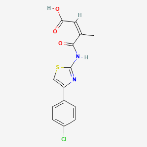 molecular formula C14H11ClN2O3S B2482202 (Z)-4-((4-(4-氯苯基)噻唑-2-基)氨基)-3-甲基-4-氧代丁-2-烯酸 CAS No. 886131-50-6