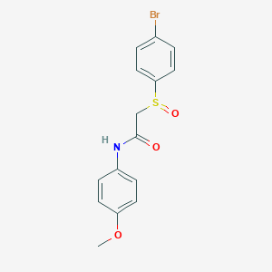 molecular formula C15H14BrNO3S B2482207 2-((4-Bromophenyl)sulfinyl)-N-(4-methoxyphenyl)acetamide CAS No. 339097-49-3