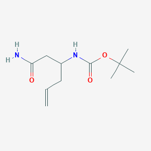 molecular formula C11H20N2O3 B2482210 Tert-butil (1-amino-1-oxohex-5-en-3-il)carbamato CAS No. 1335042-85-7