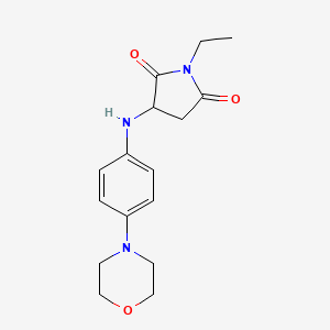 molecular formula C16H21N3O3 B2482211 1-Ethyl-3-((4-morpholinophenyl)amino)pyrrolidine-2,5-dione CAS No. 1007926-02-4