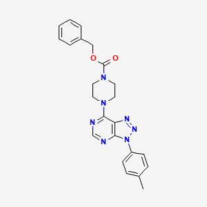 molecular formula C23H23N7O2 B2482212 苄基4-(3-(对甲苯基)-3H-[1,2,3]三唑并[4,5-d]嘧啶-7-基)哌嗪-1-羧酸酯 CAS No. 923512-15-6