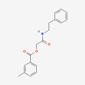 molecular formula C18H19NO3 B2482219 2-Oxo-2-(phenethylamino)ethyl 3-methylbenzoate CAS No. 1001631-14-6