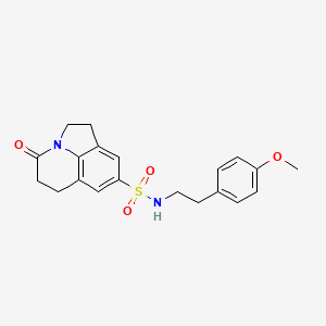 molecular formula C20H22N2O4S B2482220 N-(4-methoxyphenethyl)-4-oxo-2,4,5,6-tetrahydro-1H-pyrrolo[3,2,1-ij]quinoline-8-sulfonamide CAS No. 898436-23-2