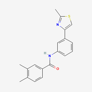 molecular formula C19H18N2OS B2482228 3,4-二甲基-N-[3-(2-甲基-1,3-噻唑-4-基)苯基]苯甲酰胺 CAS No. 833433-47-9