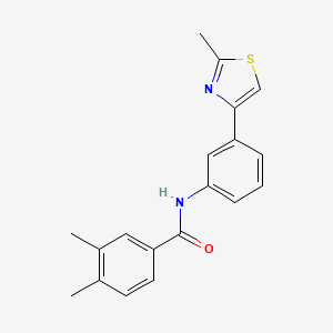 molecular formula C19H18N2OS B2482228 3,4-dimethyl-N-[3-(2-methyl-1,3-thiazol-4-yl)phenyl]benzamide CAS No. 833433-47-9