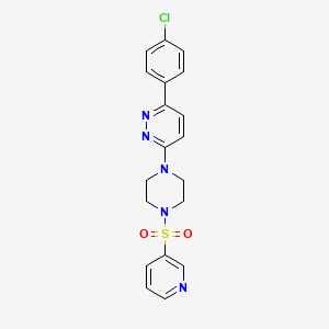 molecular formula C19H18ClN5O2S B2482229 3-(4-Chlorophenyl)-6-(4-(pyridin-3-ylsulfonyl)piperazin-1-yl)pyridazine CAS No. 1021036-04-3
