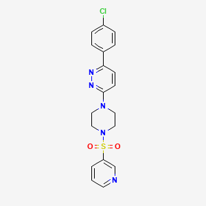 molecular formula C19H18ClN5O2S B2482229 3-(4-氯苯基)-6-(4-(吡啶-3-基磺酰)哌嗪-1-基)吡啶并[1,2,4]嘧啶 CAS No. 1021036-04-3